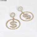 Exaggerated Personality Dollar Rhinestone Earrings Female Fashion Fashion Alloy Jewelry